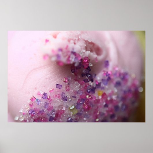 砂糖フォトポスター付きピンクカップケーキ ポスター (正面)