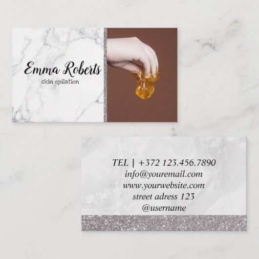 砂糖ペースト脱毛皮膚脱毛 名刺 (正面/裏面)