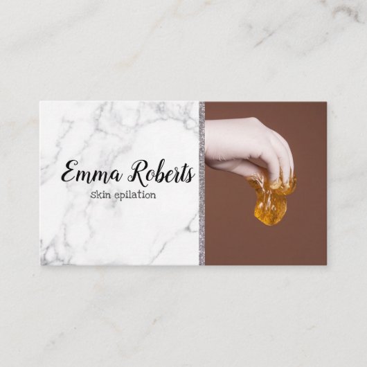 砂糖ペースト脱毛皮膚脱毛 名刺 (正面)
