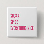 砂糖及びスパイスボタン(ピンク) 缶バッジ (正面)