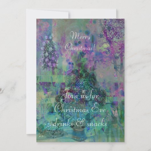 砂糖塵を払われたクリスマスのフルーツ 招待状 (正面)