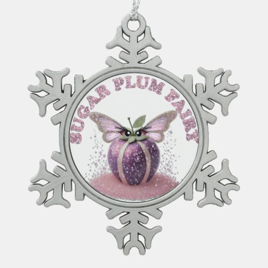 砂糖梅の妖精 スノーフレークピューターオーナメント (正面)