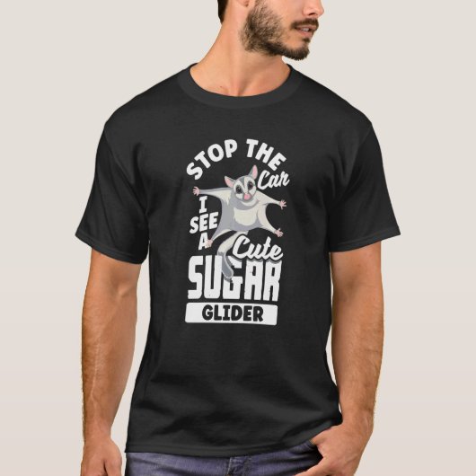 砂糖滑空機が車ストップを愛撫する Tシャツ (正面)