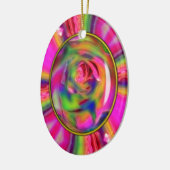 砂糖漬けバラ花びら – セラミック楕円オーナメント セラミックオーナメント (左)
