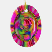 砂糖漬けバラ花びら – セラミック楕円オーナメント セラミックオーナメント (裏面)