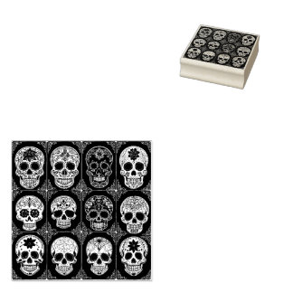 砂糖華美スカルインクスタンプの日の死 ラバースタンプ