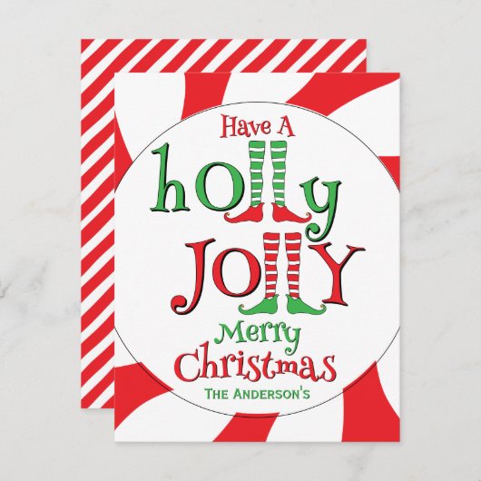 砂糖過多エルフ ホリーホッリ メリークリスマス! シーズンカード (正面/裏面)