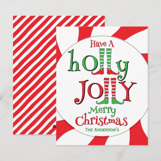 砂糖過多エルフ ホリー ジョリー メリークリスマス！ シーズンカード (正面/裏面)