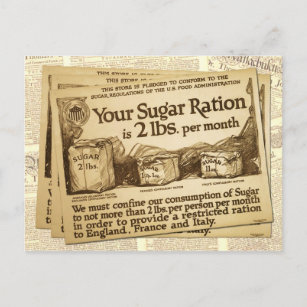 砂糖配給、WWIポスター ポストカード