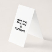 砂糖香辛料及び大型ピザスライス 名刺 (裏面)