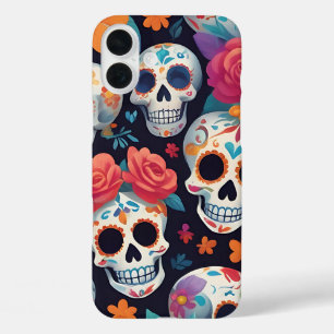 砂糖鮮やかスカルデッド・アートの日 iPhone 16 PLUSケース