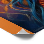 砂糖鮮やかスカルメイクアップの女性 ポスター (角)