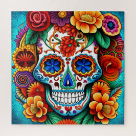 砂糖鮮やかスカル芸術 ジグソーパズル