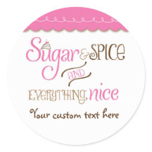 砂糖&スパイスタイポグラフィベビーシャワーパーティーシール