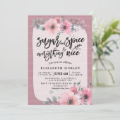 砂糖&スパイス&オールナイスベビーシャワー花 招待状 (スタンド正面)