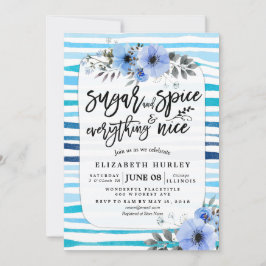 砂糖&スパイス&オールナイスベビーシャワー花 招待状