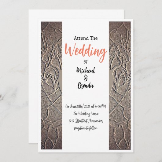 砂結婚の招待 招待状 (正面/裏面)