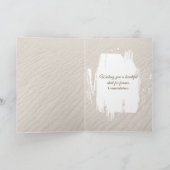 砂結婚中のビーチハートでサーフィンと名前 カード (内部)