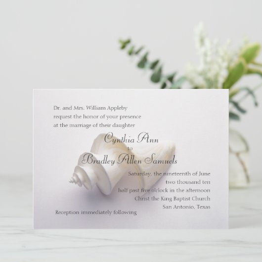 砂結婚中の海の殻 招待状 (スタンド正面)