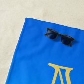 砂結婚科のハートモノグラムビーチタオル ビーチタオル (インサイチュ)