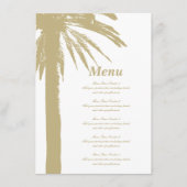 砂色のヤシの木のビーチ結婚式メニューテンプレート メニュー (正面)