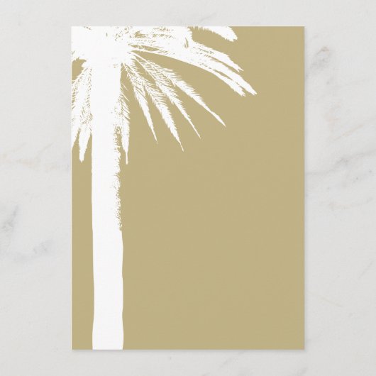 砂色のヤシの木のビーチ結婚式メニューテンプレート メニュー (裏面)