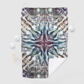 砂色の銀色の華やかな質感万華鏡のように千変万化するパターン ゴルフタオル (インサイチュ)