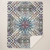 砂色の銀色の華やかな質感万華鏡のように千変万化するパターン シェルパブランケット (正面)