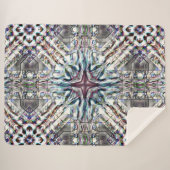 砂色の銀色の華やかな質感万華鏡のように千変万化するパターン シェルパブランケット (正面(横))