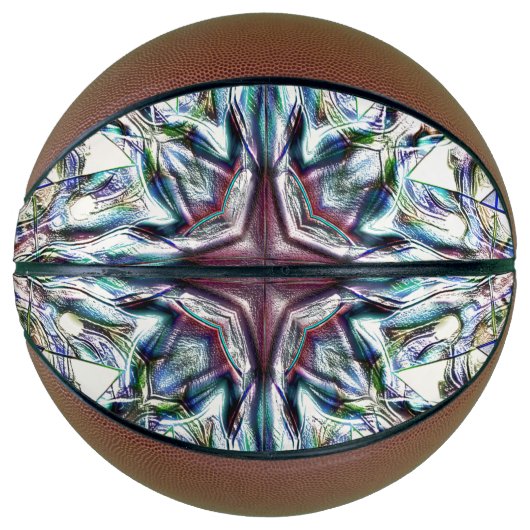 砂色の銀色の華やかな質感万華鏡のように千変万化するパターン バスケットボール (正面)