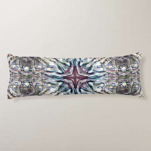 砂色の銀色の華やかな質感万華鏡のように千変万化するパターン ボディピロー (裏面)