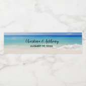 砂色ビーチウォーターボトルラベル結婚式の引き出物 ペットボトルラベル (シングルラベル)