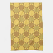 砂茶色の星の光学錯覚パターン キッチンタオル (縦)