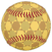 砂茶色の星の光学錯覚パターン ソフトボール (裏面)