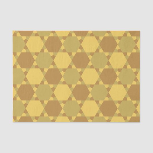 砂茶色の星の光学錯覚パターン 薄葉紙 (正面)