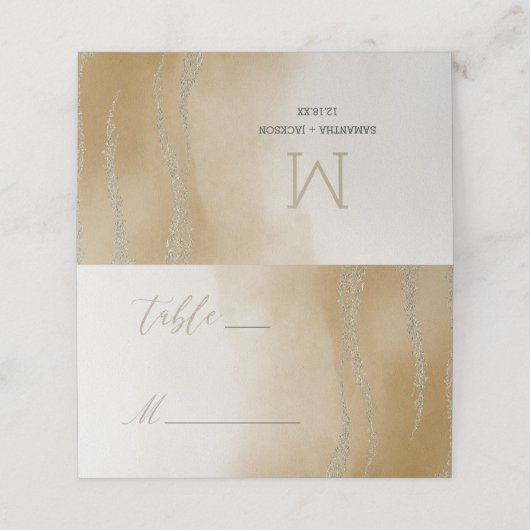 砂表エレガント番号の淡水色 プレイスカード (外部開封)