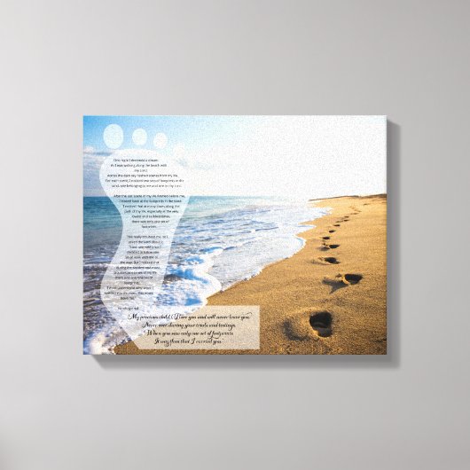 砂詩の足跡14x11 キャンバスプリント (正面)