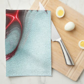 砂質グラインテクスチャを使用した強い赤いフラクタルトカゲ キッチンタオル (四つ折り)