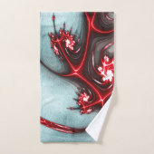 砂質グラインテクスチャを使用した強い赤いフラクタルトカゲ バスタオルセット (ハンドタオル)