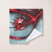 砂質グラインテクスチャを使用した強い赤いフラクタルトカゲ バスタオルセット (ウォッシュタオル)