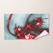 砂質グラインテクスチャを使用した強い赤いフラクタルトカゲ バスタオルセット (ハンドタオル)