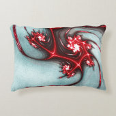 砂質感の派手な赤と白のフラクタルトカゲ アクセントクッション (正面)