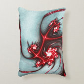 砂質感の派手な赤と白のフラクタルトカゲ アクセントクッション (正面(垂直))