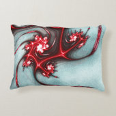 砂質感の派手な赤と白のフラクタルトカゲ アクセントクッション (裏面)