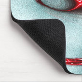 砂質感の派手な赤と白のフラクタルトカゲ マウスパッド (コーナー)