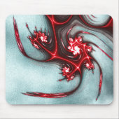 砂質感の派手な赤と白のフラクタルトカゲ マウスパッド (正面)
