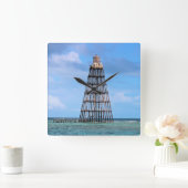 砂鍵ライトハウスフロリダスクエアウォールクロック スクエア壁時計 (ホーム)