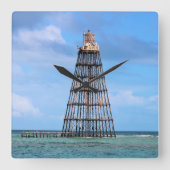 砂鍵ライトハウスフロリダスクエアウォールクロック スクエア壁時計 (正面)