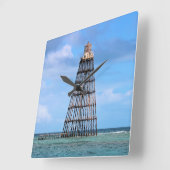 砂鍵ライトハウスフロリダスクエアウォールクロック スクエア壁時計 (傾斜)