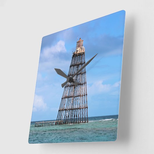 砂鍵ライトハウスフロリダスクエアウォールクロック スクエア壁時計 (傾斜)